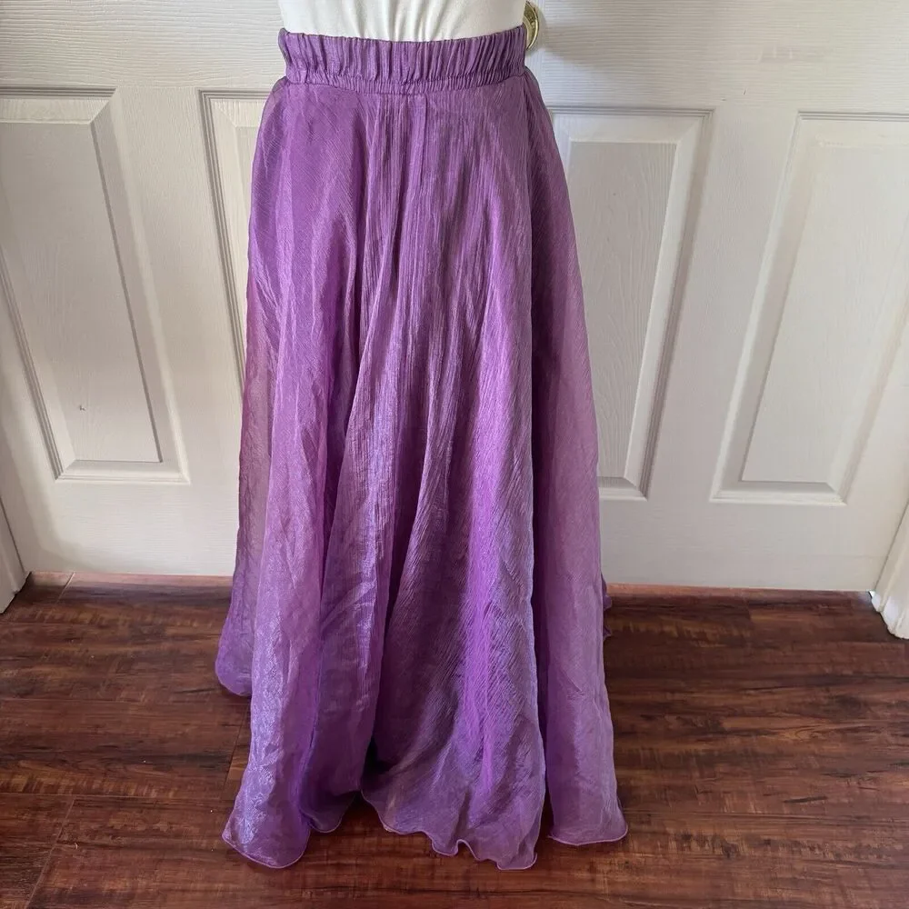 Womens Maxi Skirt XS Purple Fairy Whimsigoth Witchy Flowy Ethereal Romantic Y2K